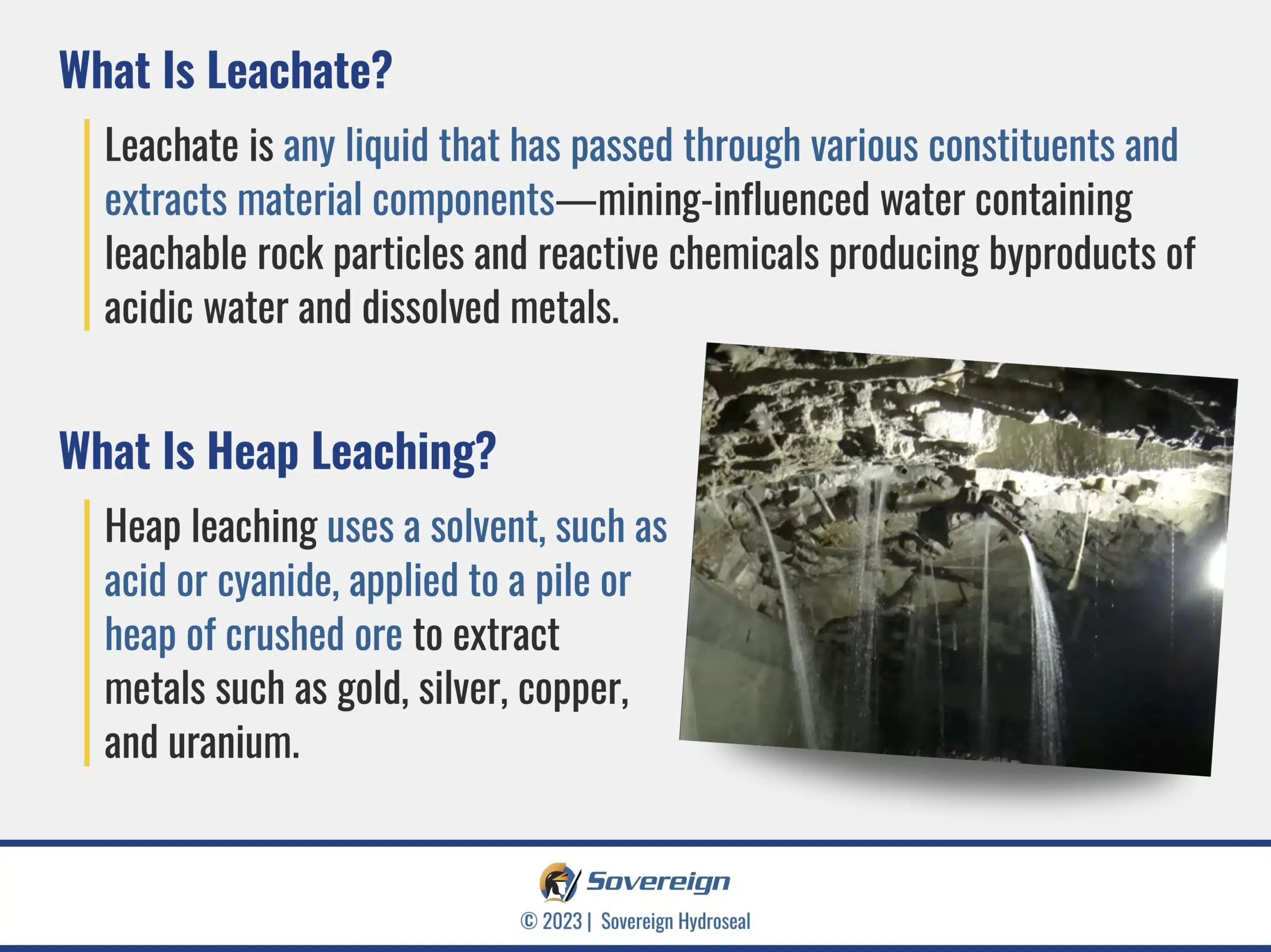 Hydroseal Solutions for Containment and Leachate Management Around Mine Ore Processing and Waste Disposal Sites